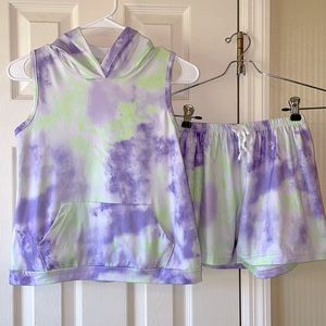 Girls Hoodie Tie Dye Lounge Set